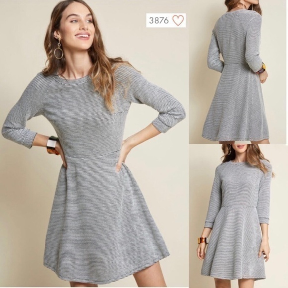 NWOT Lace & Mesh ModCloth Knit Fit Flare Dress New